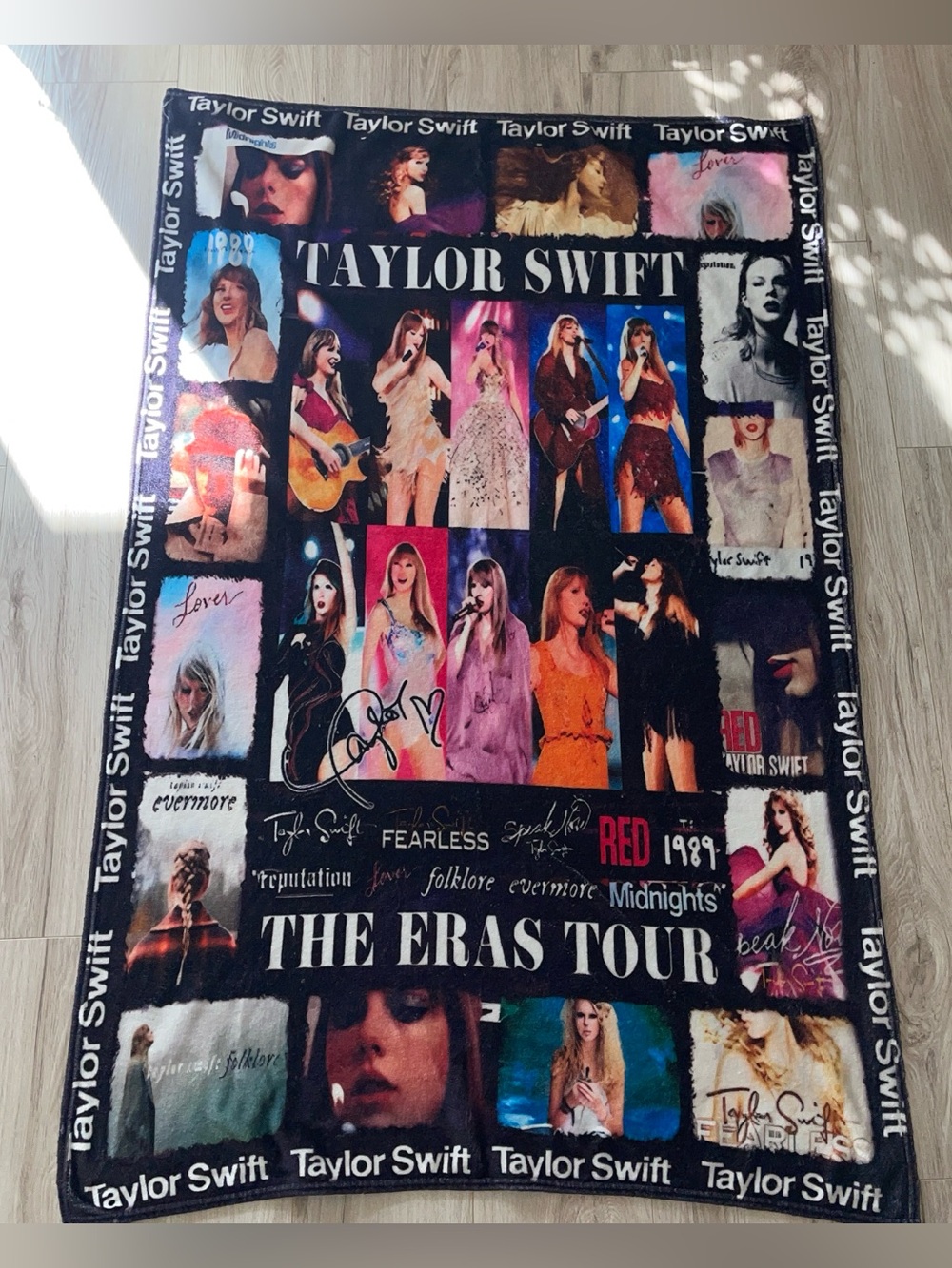 Taylor Swift Multi-Color Eras Tour Collage Blanket